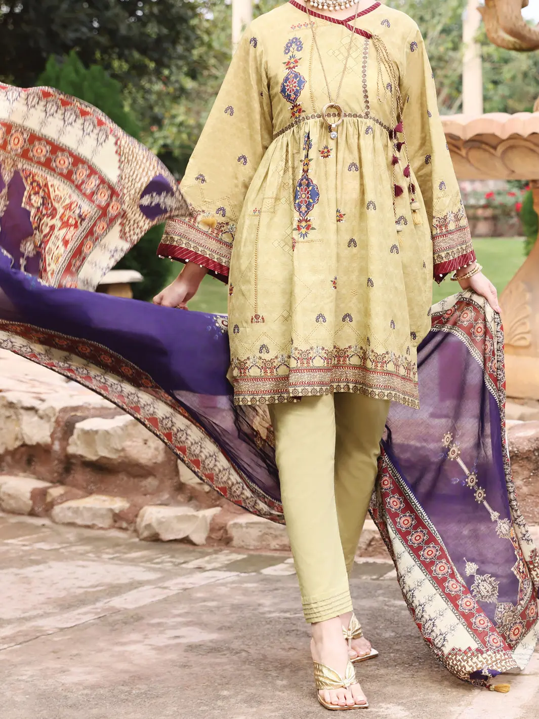 Khaki Lawn 3Pc Stitched - Alp-3Ps-1040 1