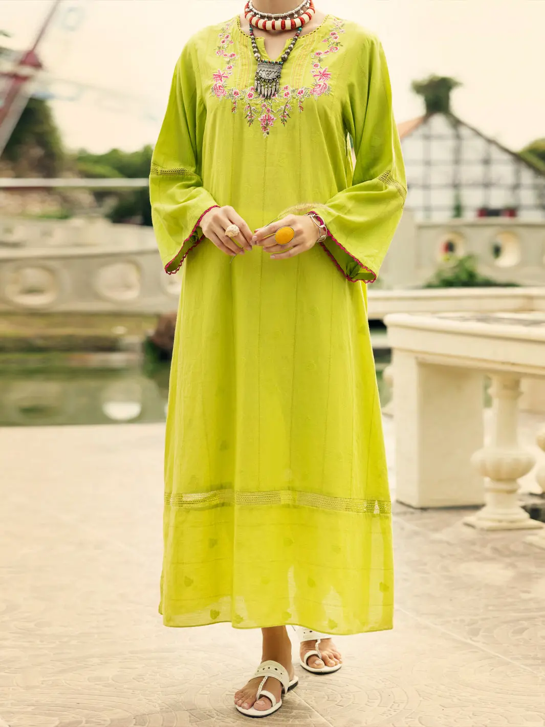 Lime Green Dobby  Kurti - Al-Lk-1048 1