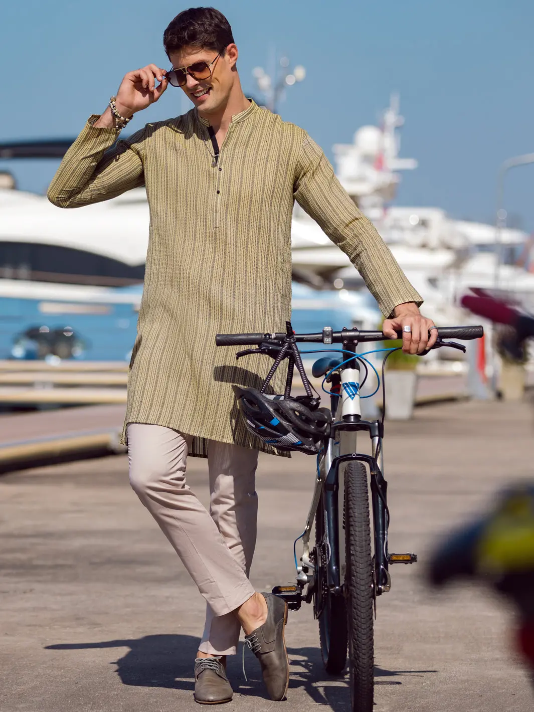 Olive Green Kurta - Al-K-1059 1