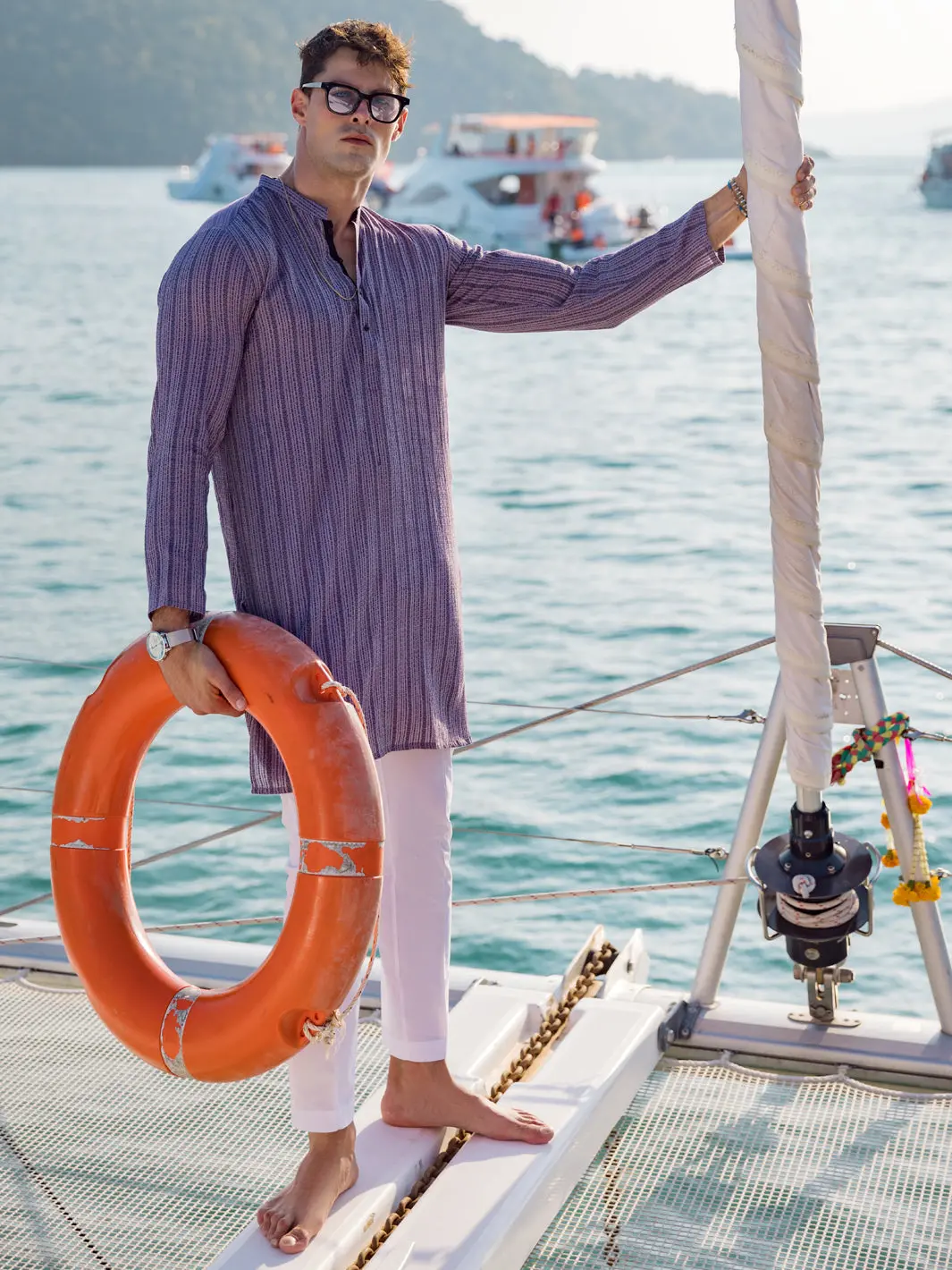 Purple Kurta - Al-K-1060 1