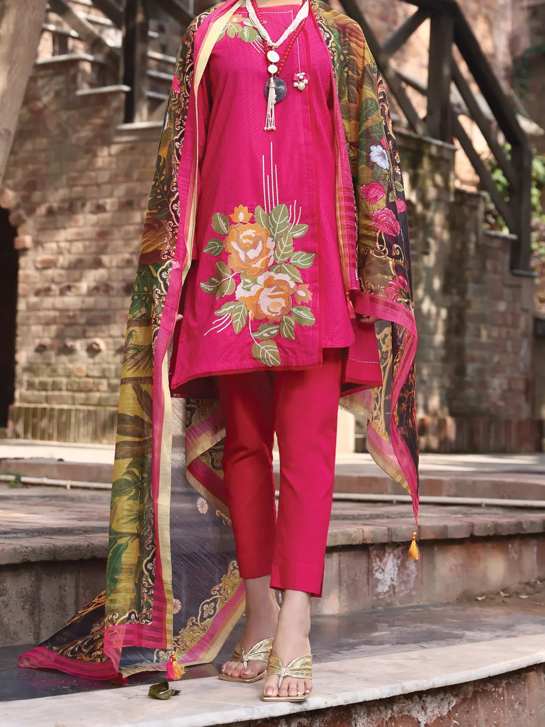 Fuchsia Lawn 3Pc Stitched - Alp-3Ps-1061/S 1