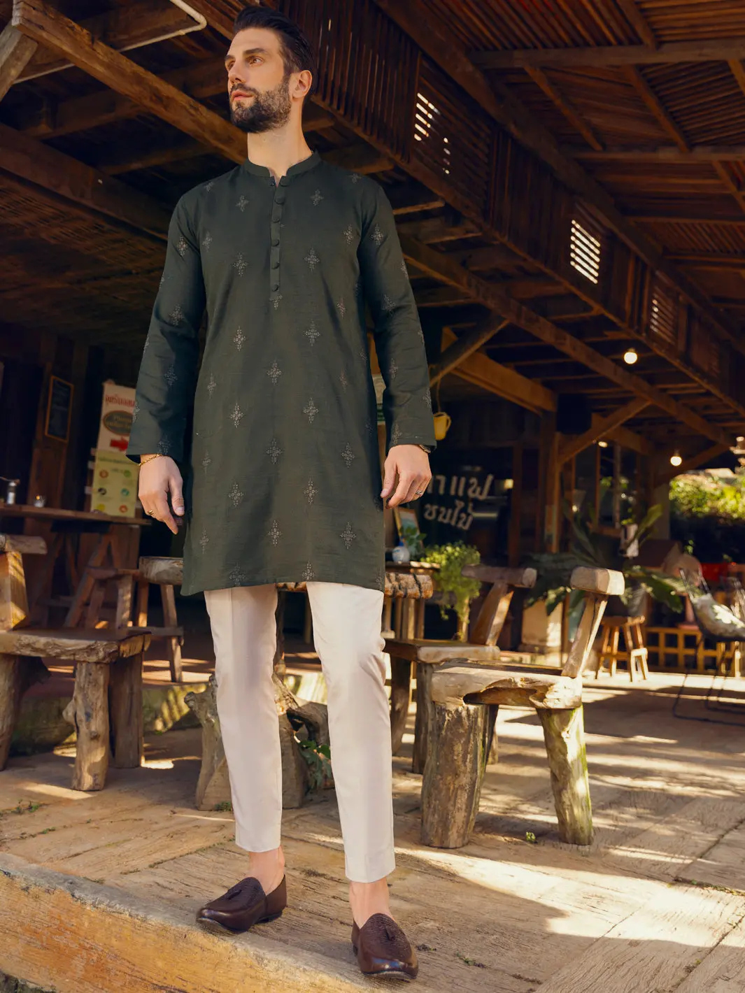 Green Kurta - Al-K-1063B 1