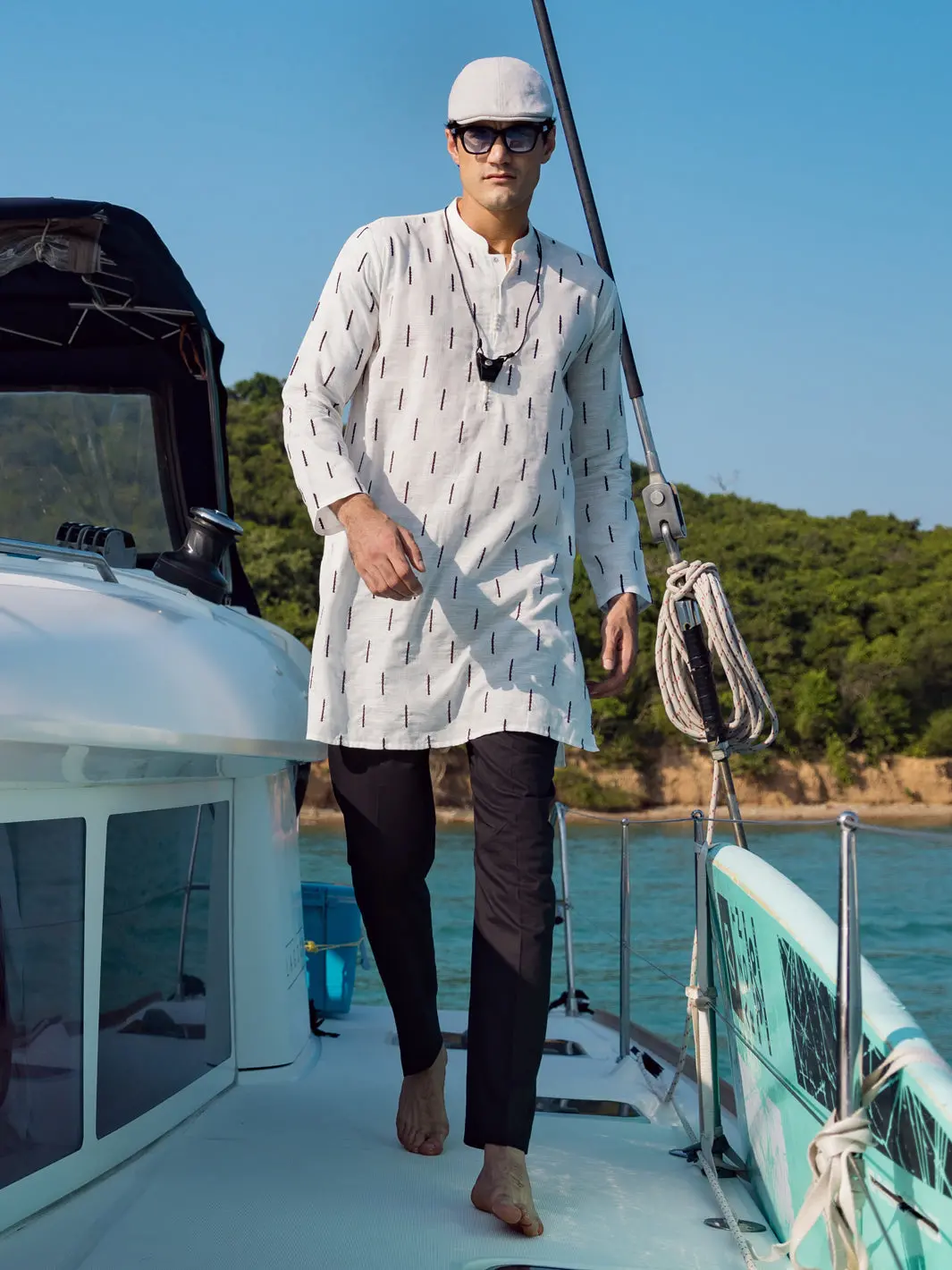 White Kurta - Al-K-1064B 1
