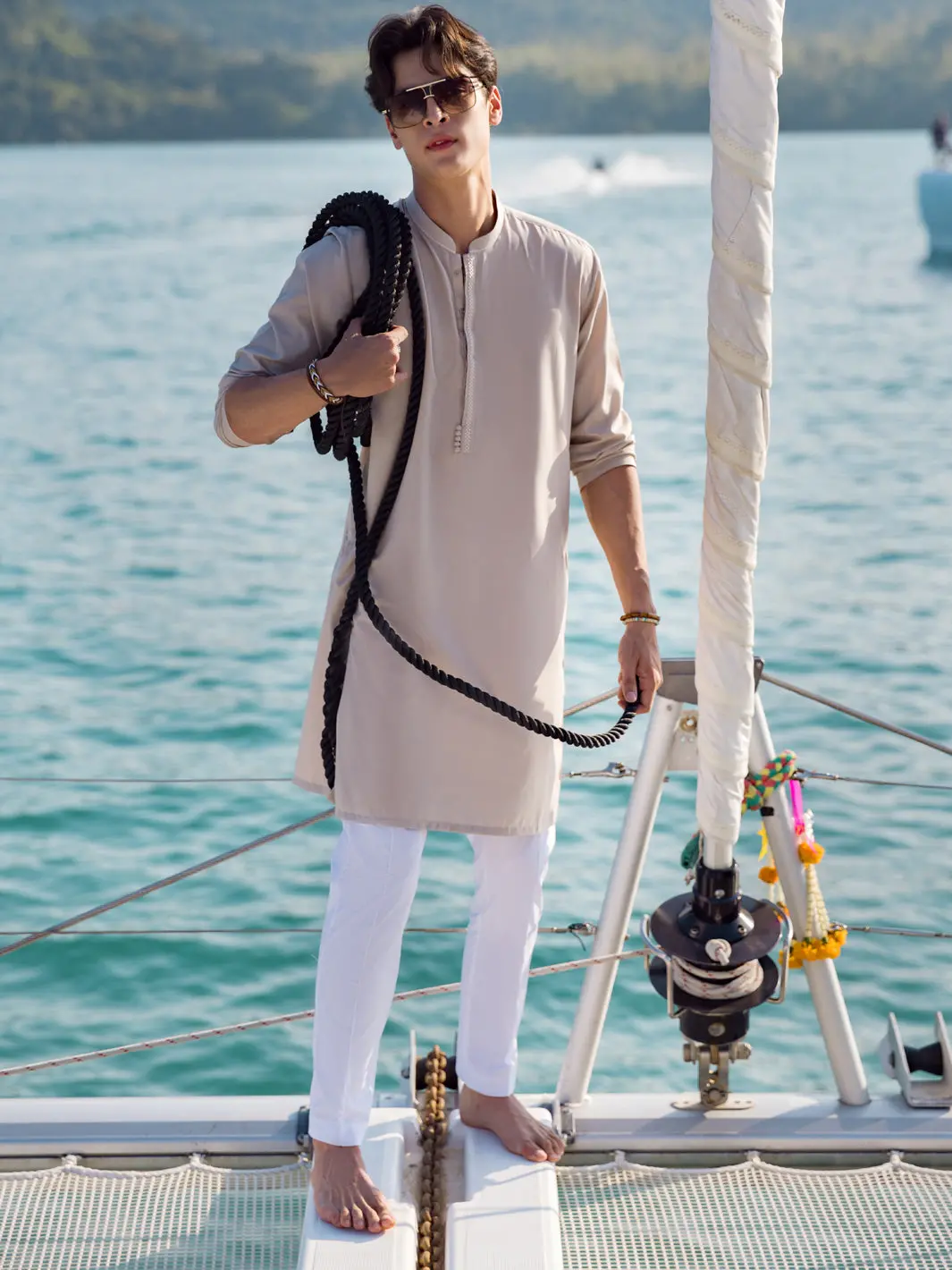 Beige Kurta - Al-K-1068B 1