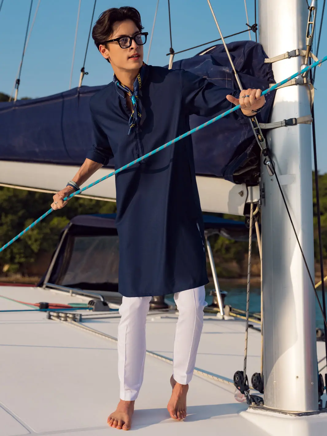 Dark Blue Kurta - Al-K-1068D 1