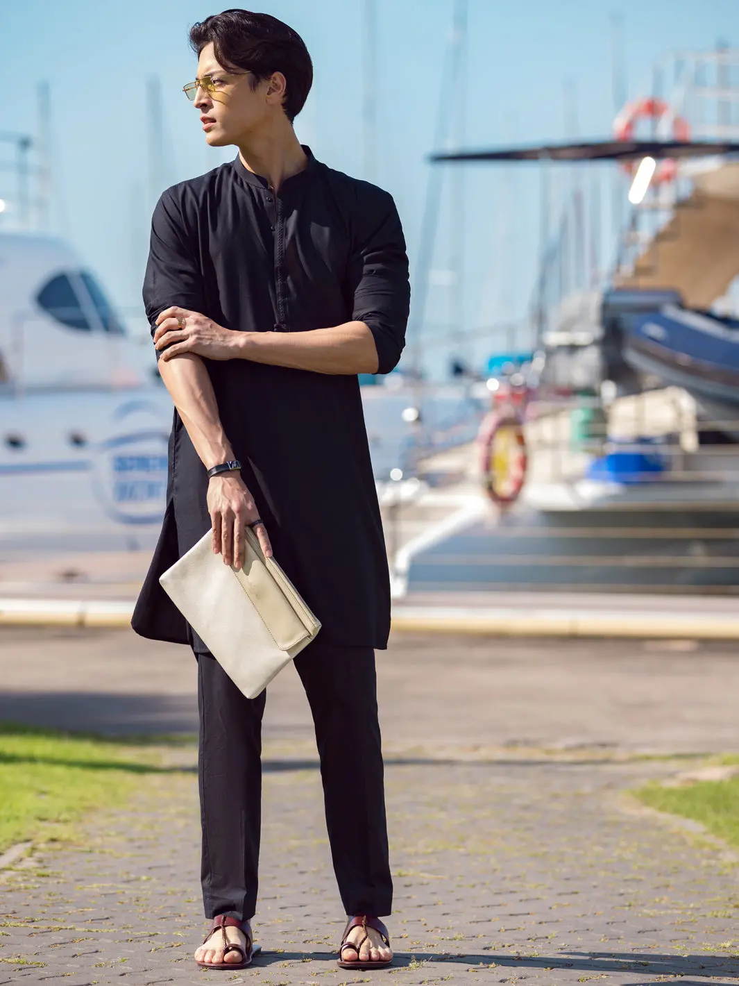 Black Kurta - Al-K-1068E 1