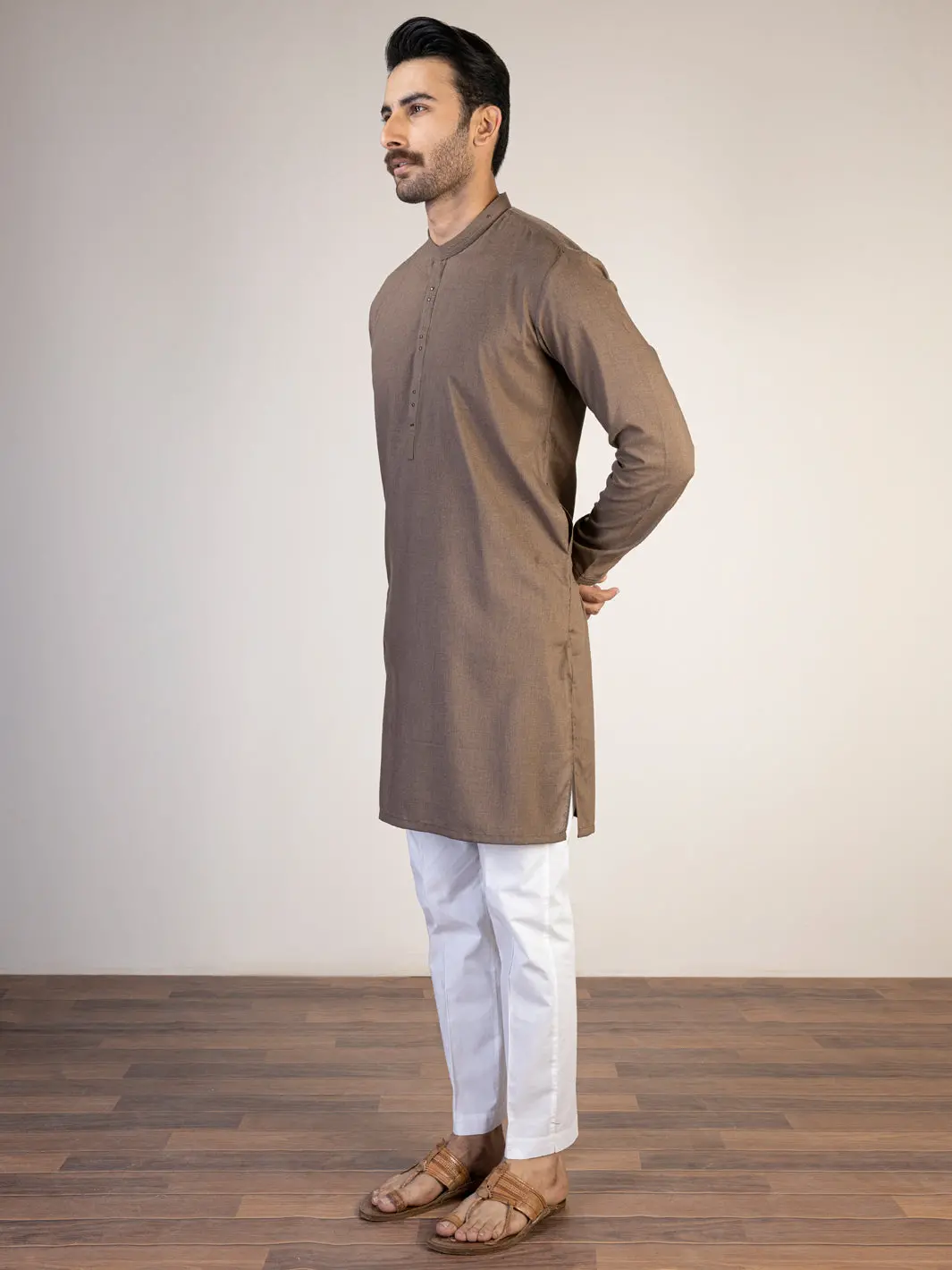 Brown Kurta - Al-K-1077 1