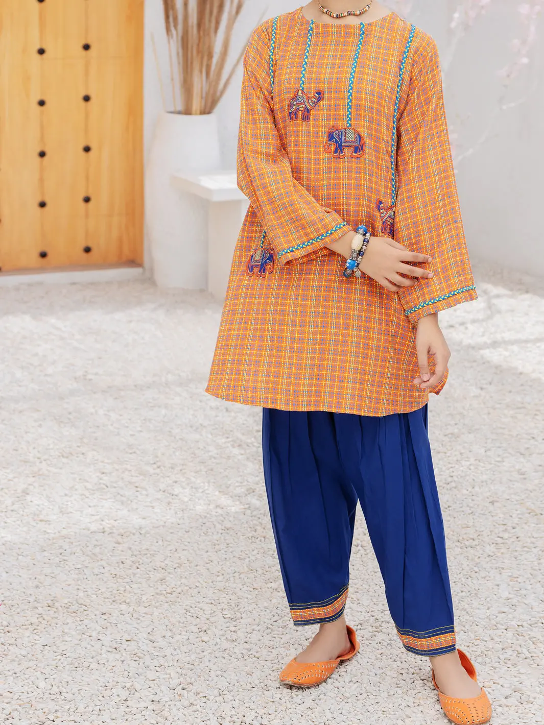 Orange 2Pc Stitched - Alt-2Ps-Lks-1077 1