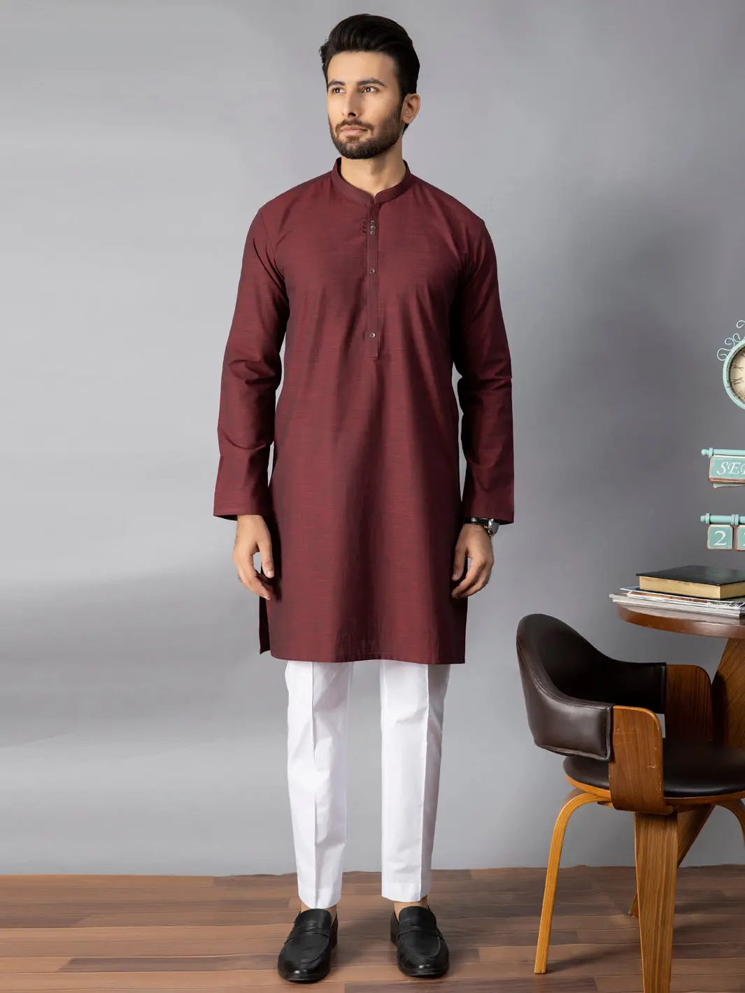 Maroon Kurta - Al-K-1078 1