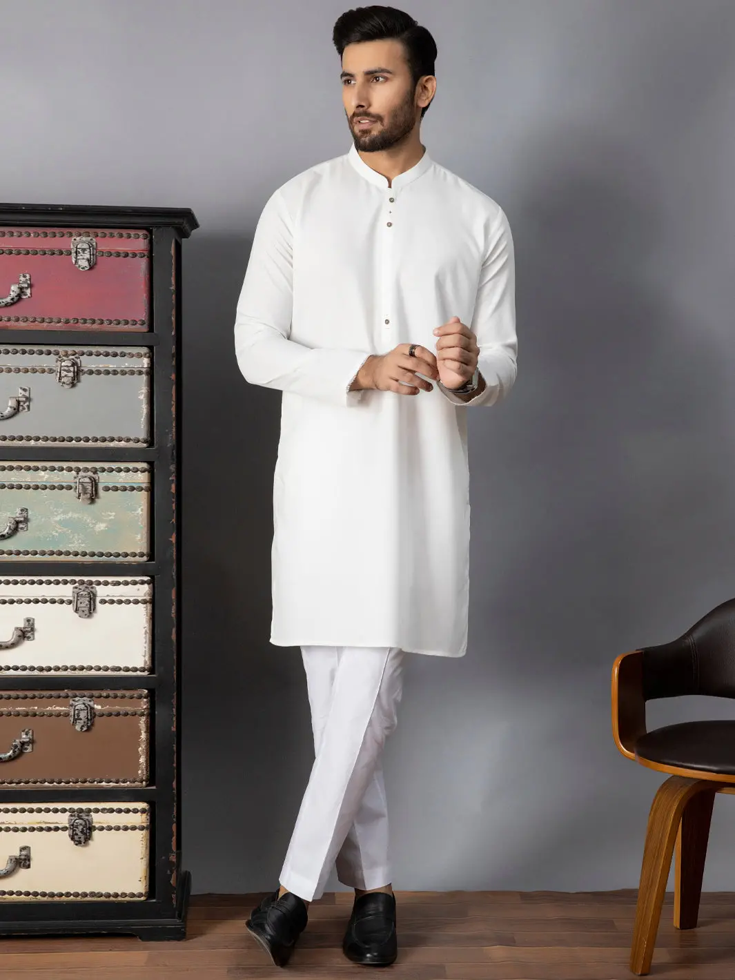 White Kurta - Al-K-1085A 1