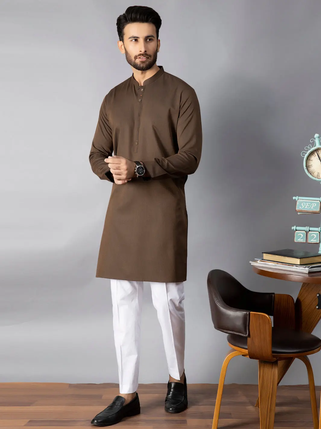 Brown Kurta - Al-K-1085C 1