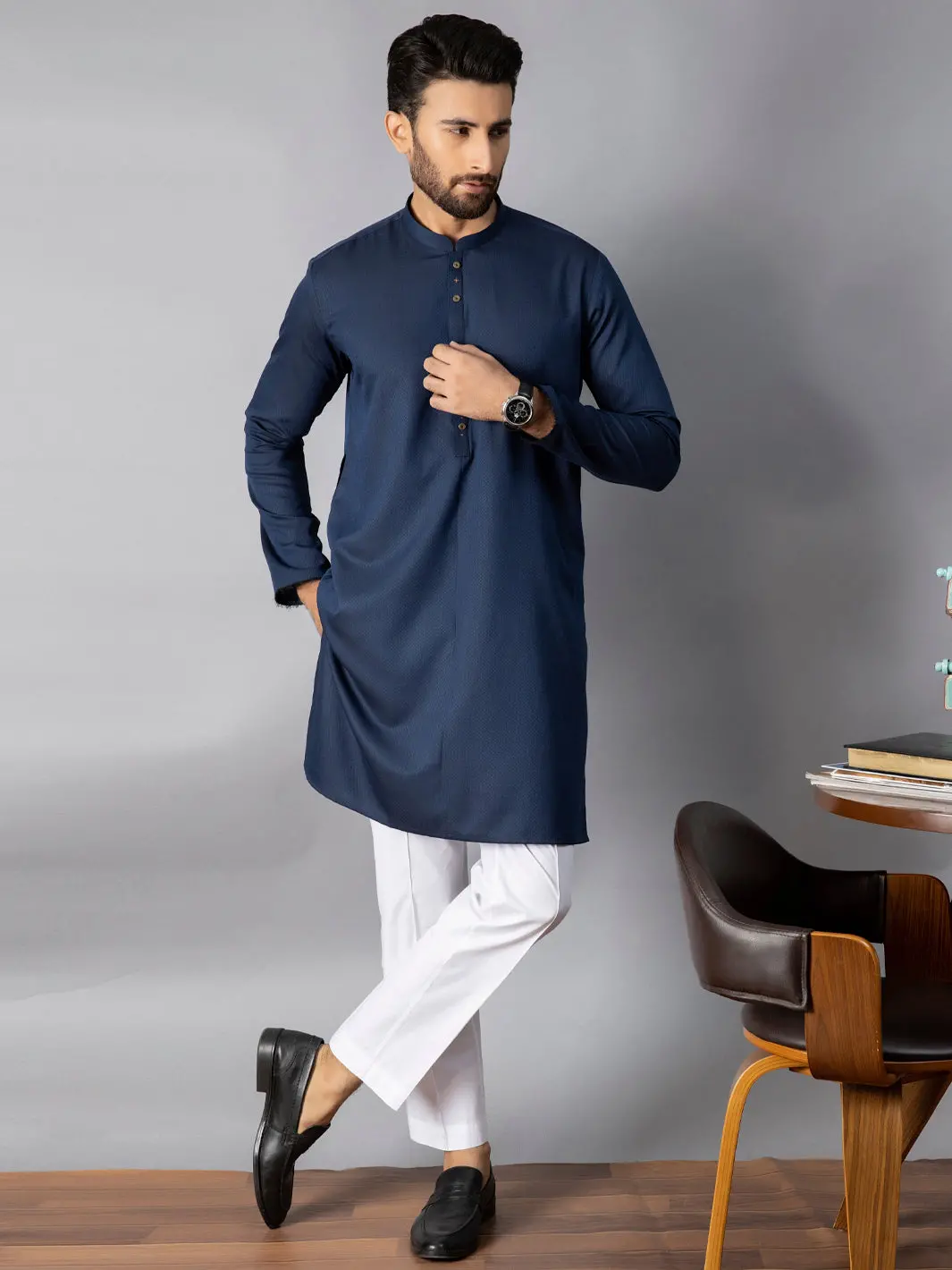 Dark Blue Kurta - Al-K-1085D 1