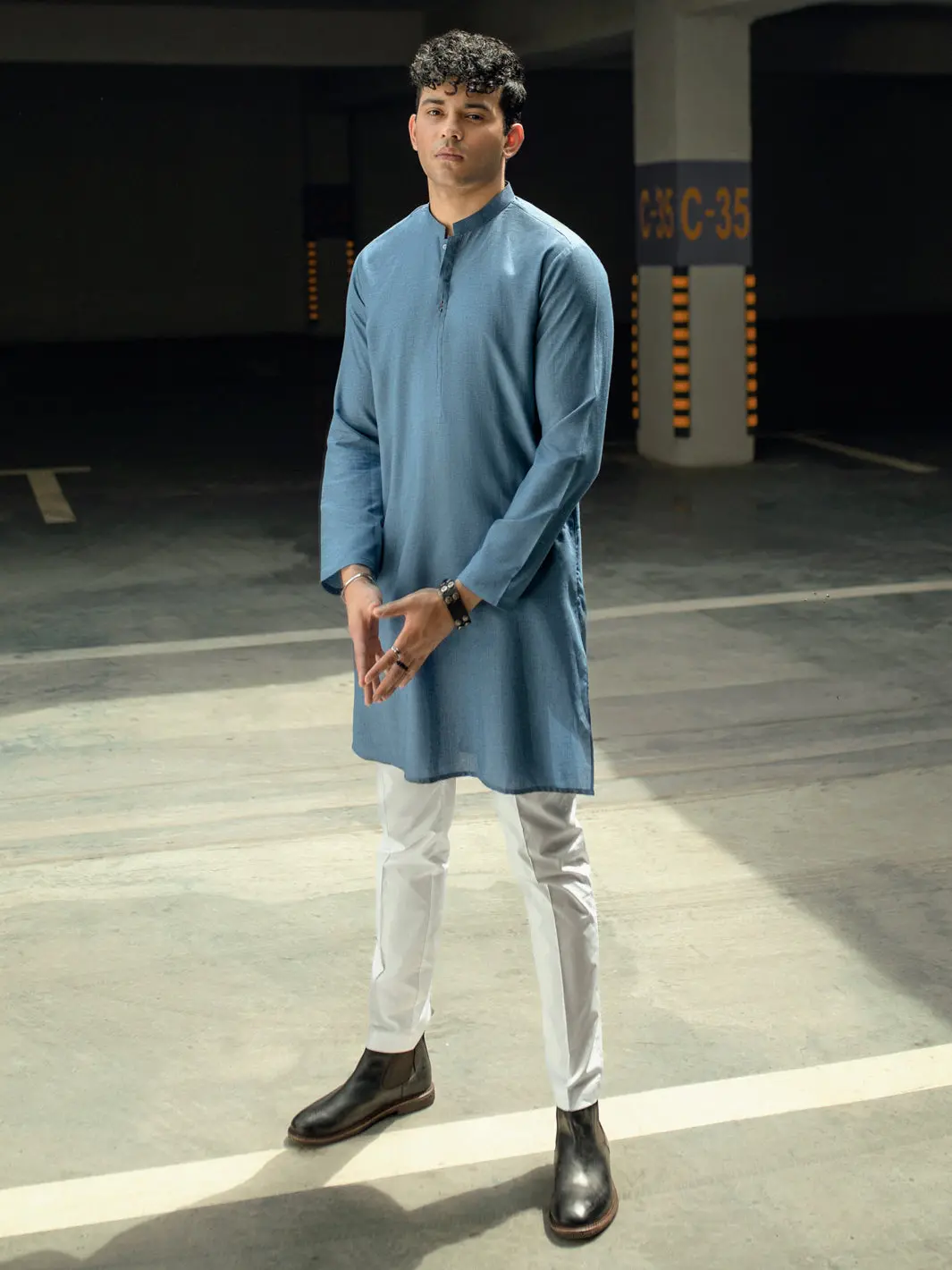 Blue Kurta - Al-K-1087 1