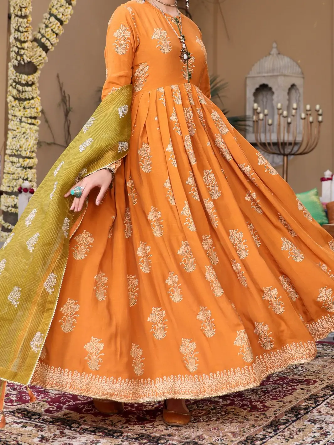 Mustard Cambric 3Pc Stitched - Alp-3Ps-1091/S 1