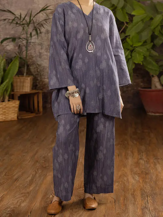 Blue Linen 2Pc Stitched - Alcr-2Ps-Lks-1102 1
