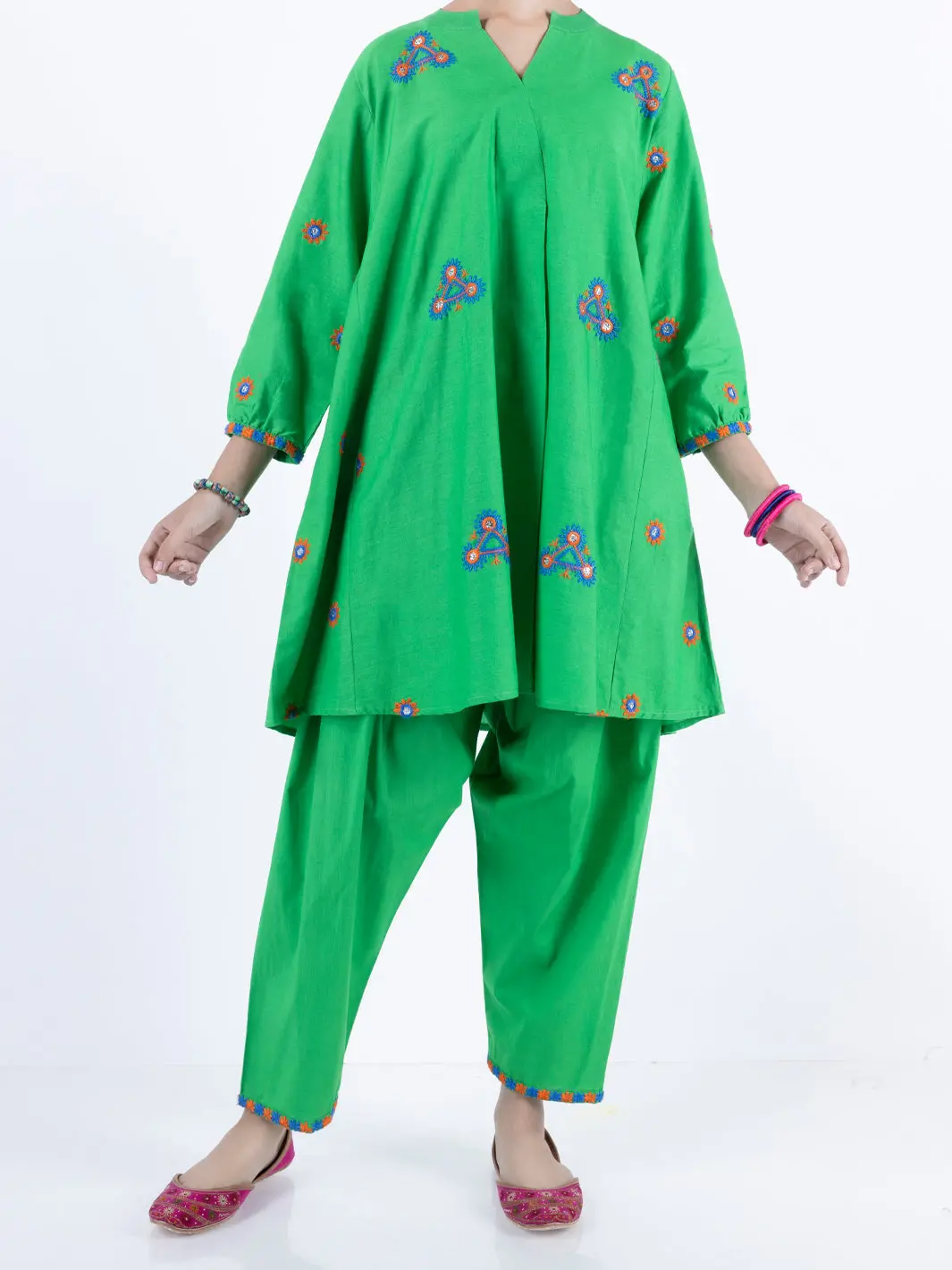 Green Cambric 2 Piece Stitched - Alt-2Ps-Lks-1101 1