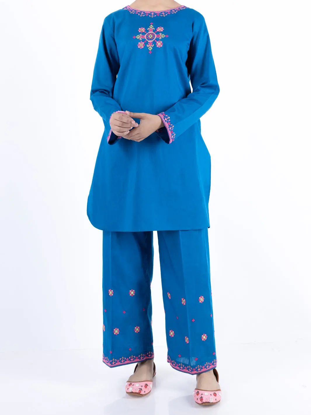 Blue Cambric 2 Piece Stitched - Alt-2Ps-Lks-1102 1