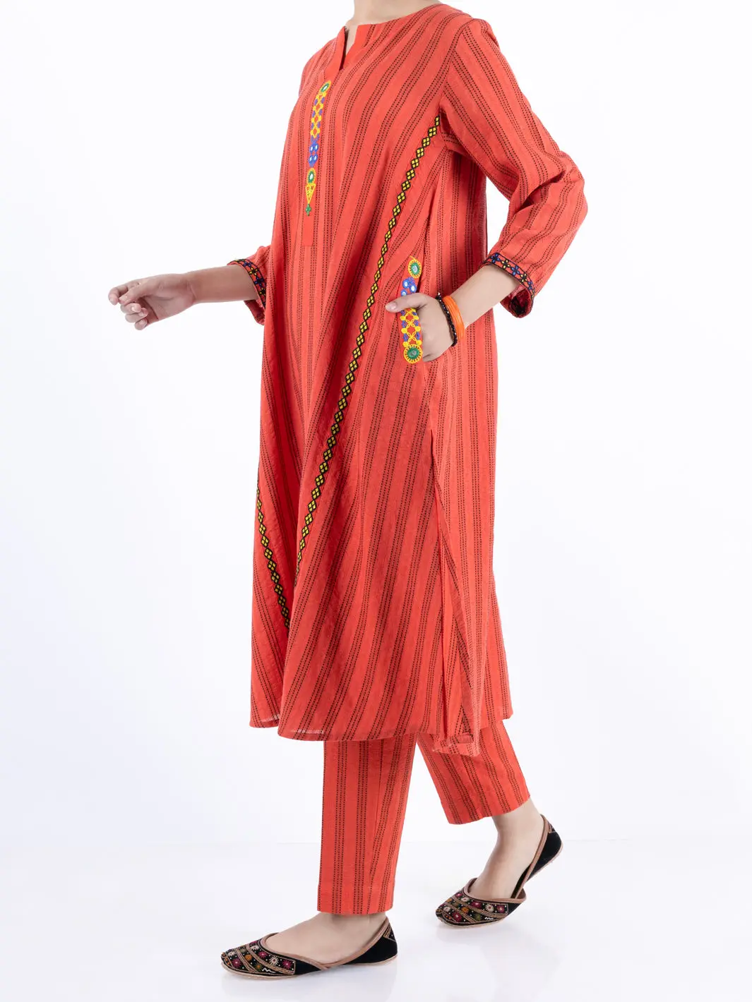 Orange Dobby Strip 2 Piece Stitched - Alt-2Ps-Lks-1103 1