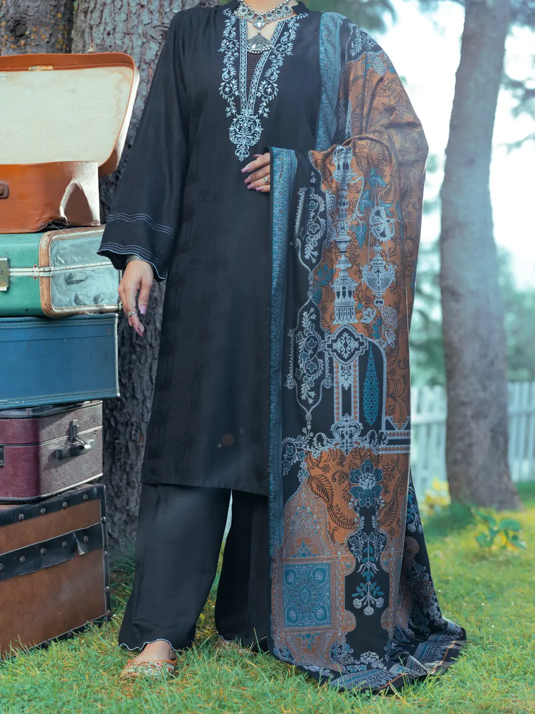 Black 3Pc Unstitched - Awp-3Ps-537 1