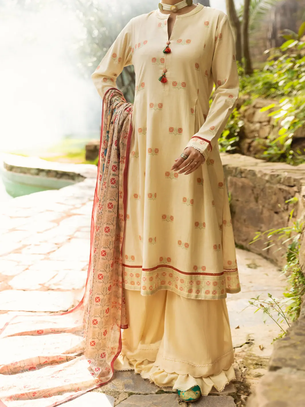 Cream 2Pc Unstitched - Awp-2Ps-589 1
