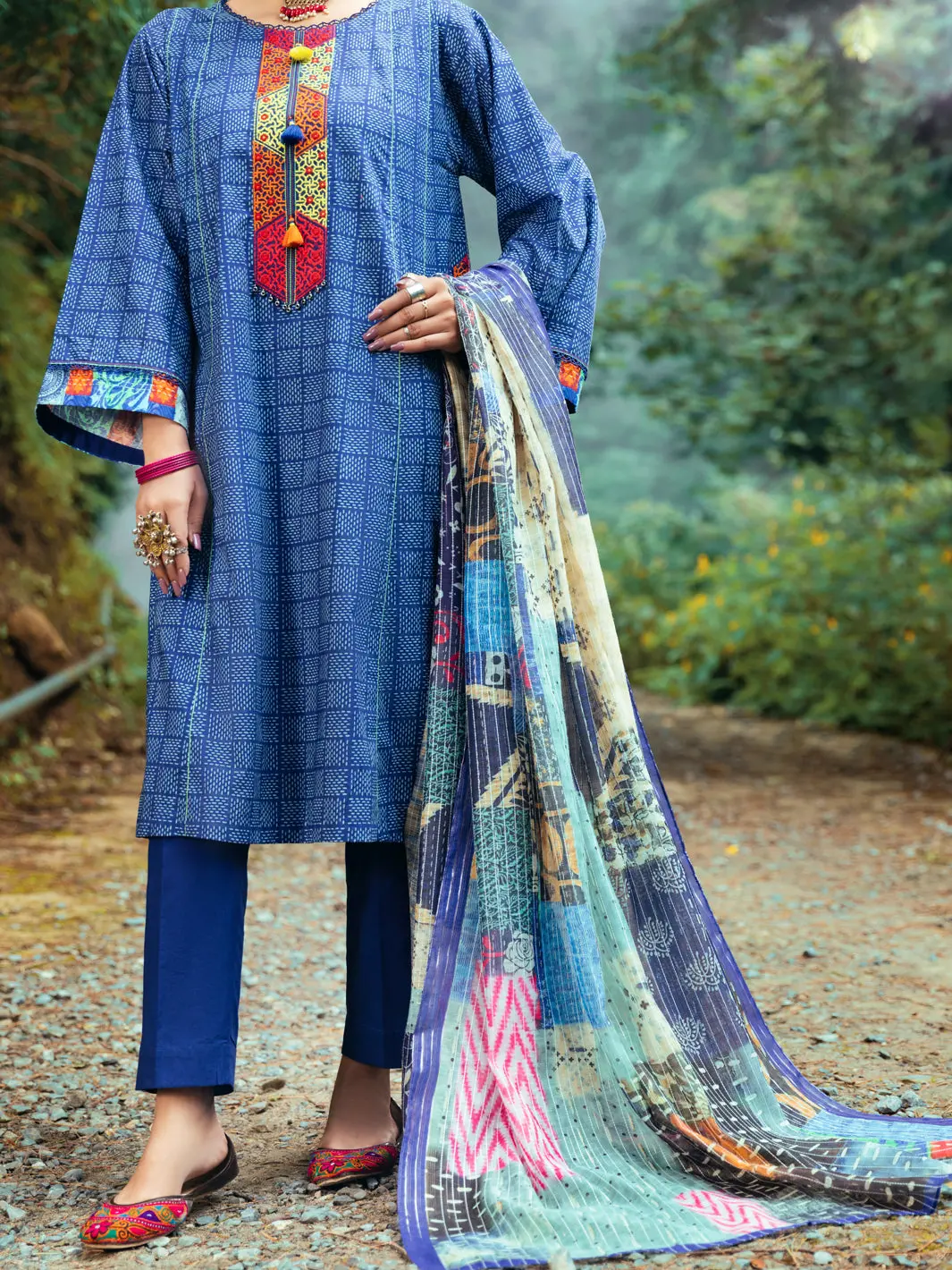 Navy Blue 3Pc Unstitched - Awp-3Ps-546 1