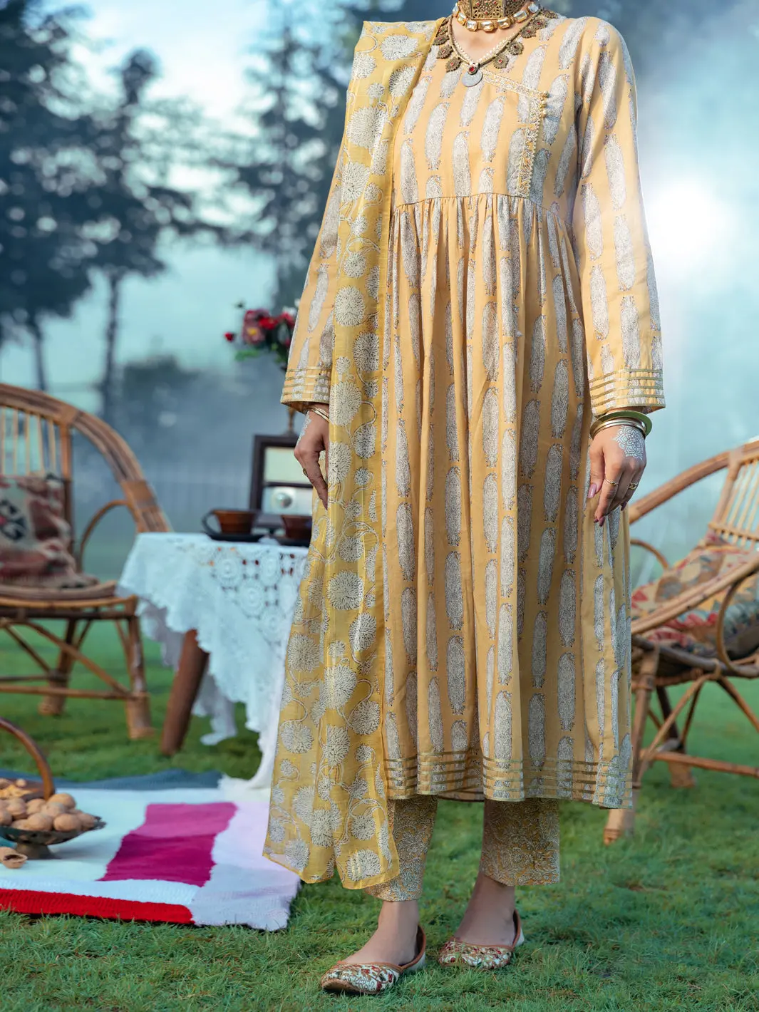 Yellow 3Pc Unstitched - Awp-3Ps-573 1