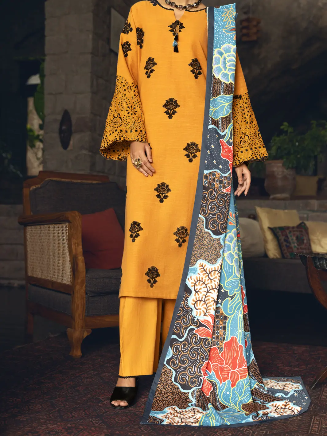 Mustard 3Pc Unstitched - Awp-3Ps-544 1