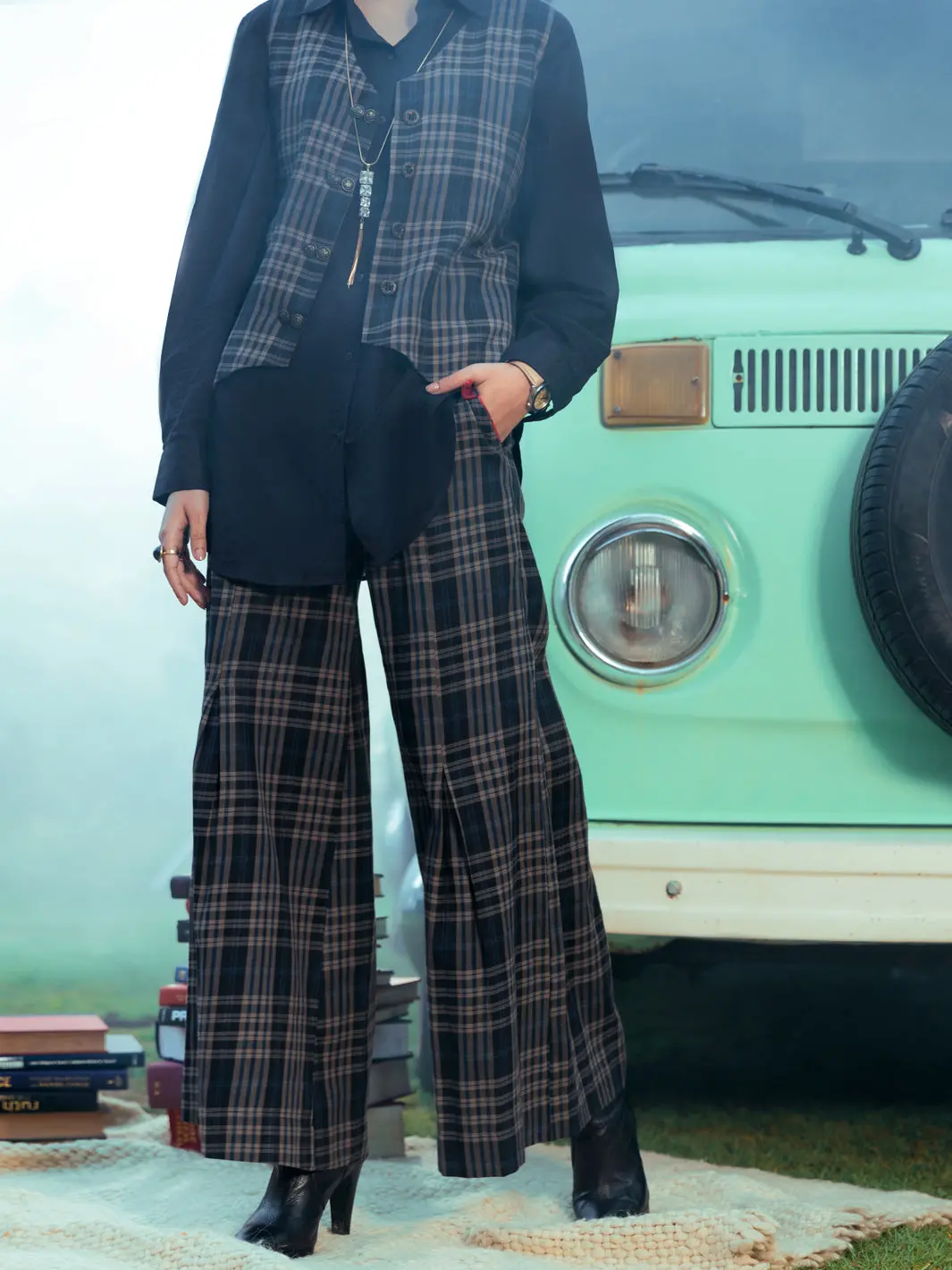 Charcoal Yarn Dyed 2Pc Stitched - Awp-2Ps-Lks-597 1
