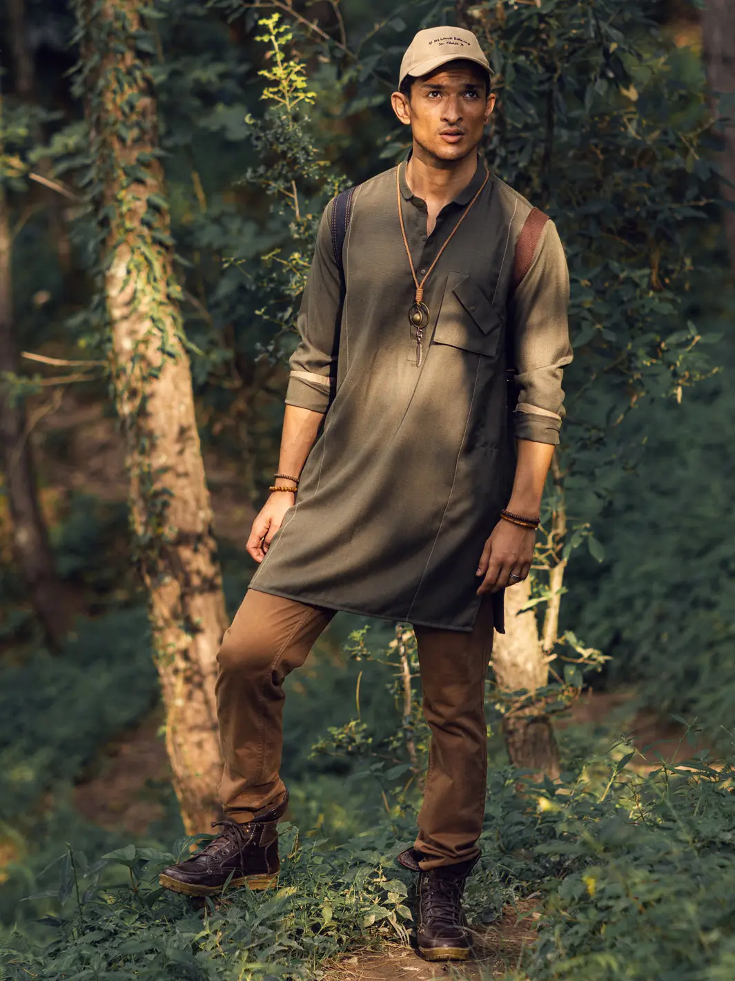 Olive Green Kurta - Al-K-1111B 1