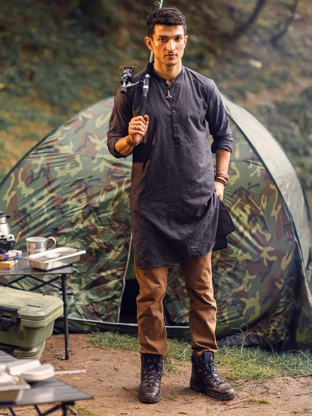 Grey Blended Kurta - Al-K-1112B 1