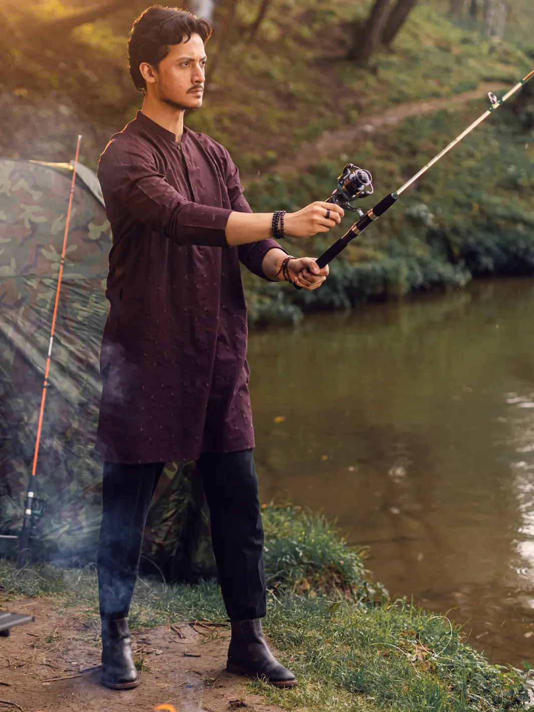 Maroon Blended Kurta - Al-K-1112D 1
