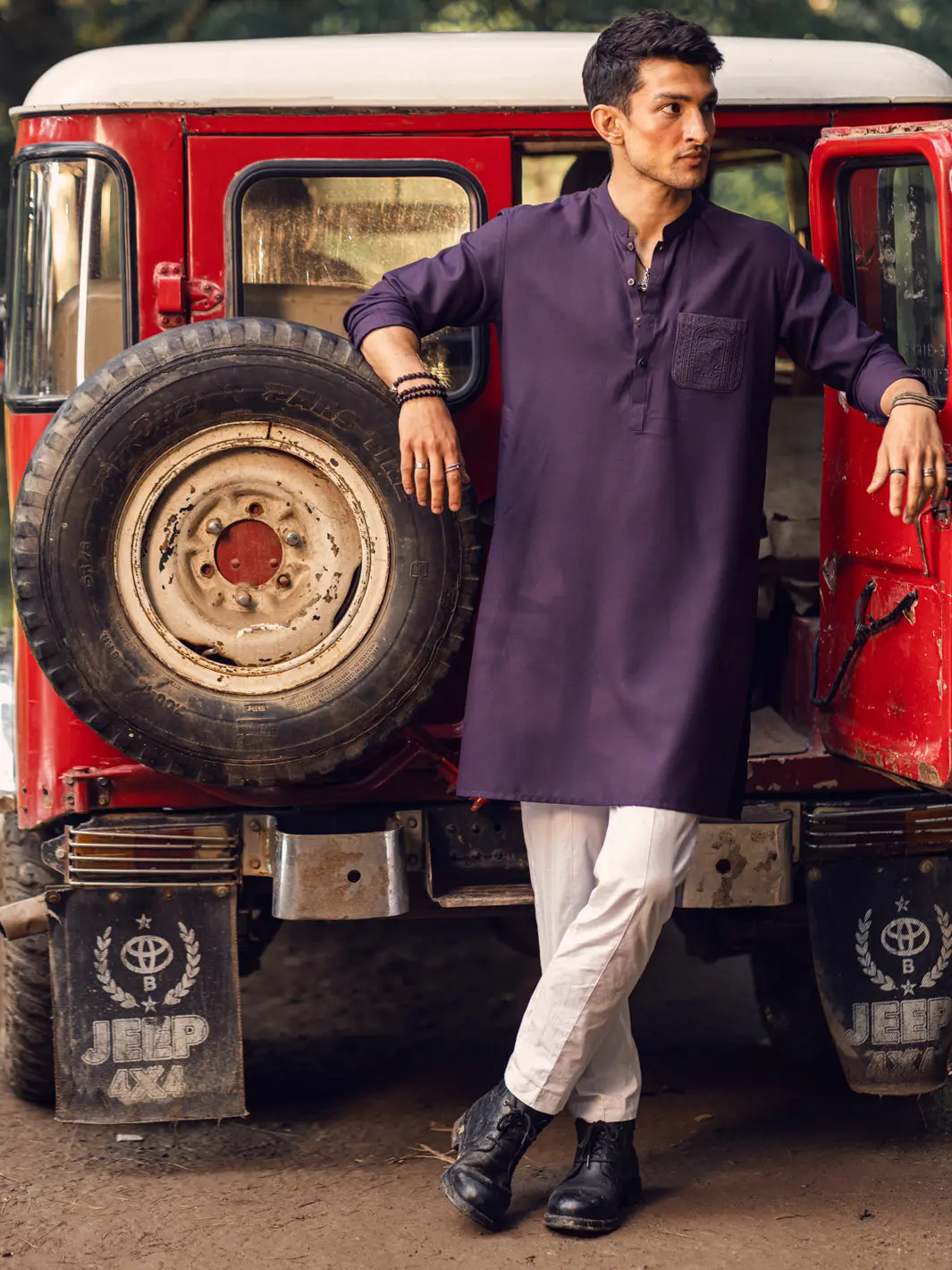 Dark Purple Kurta - Al-K-1114D 1