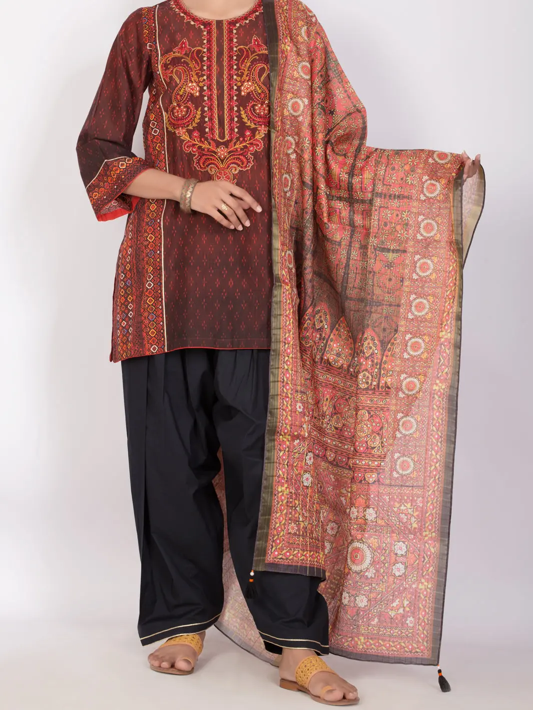 Red Lawn 3Pc Stitched - Alp-3Ps-1119 1