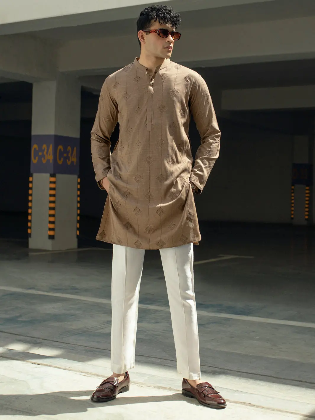 Khaki Brown Kurta - Al-K-1120A 1