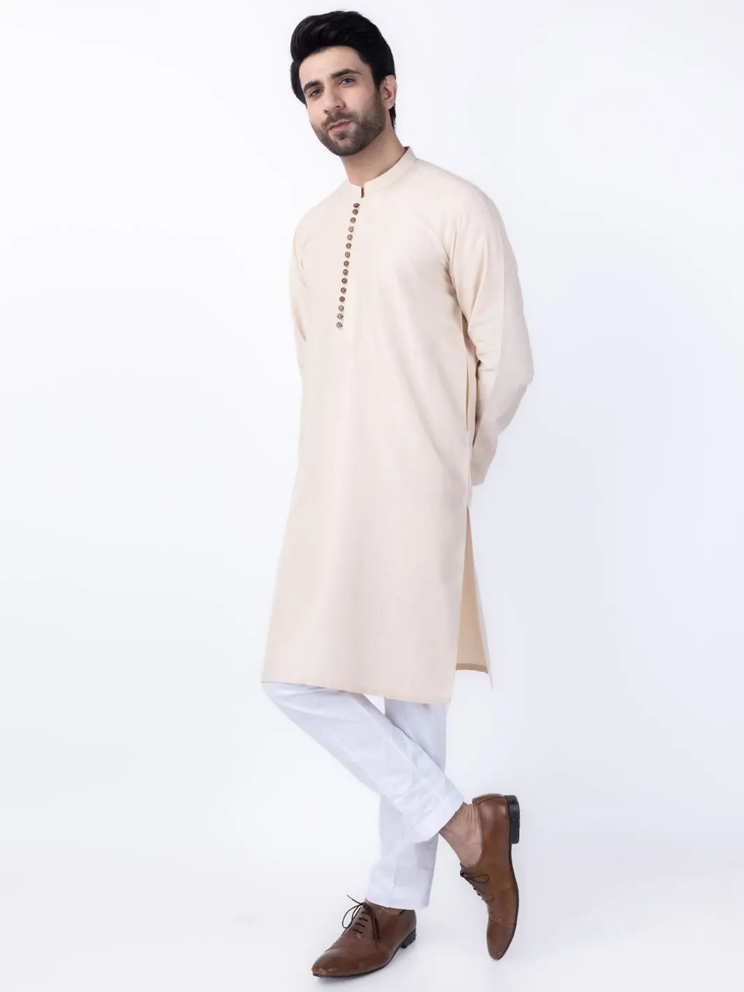 Cream Blended Kurta - Al-K-1121B 1
