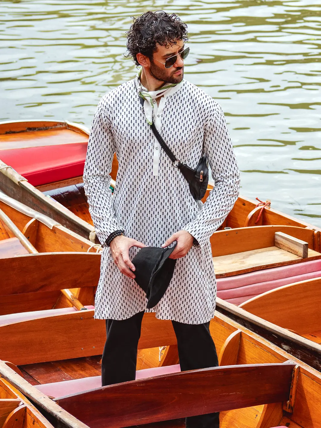 White Cotton Kurta - Al-K-1134B 1