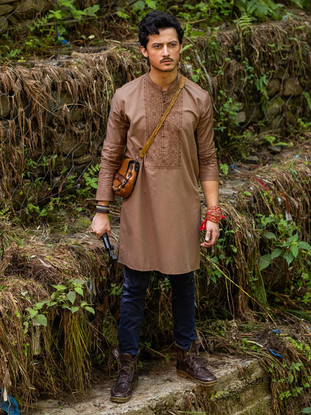 Brown Kurta - Al-K-1135E 1