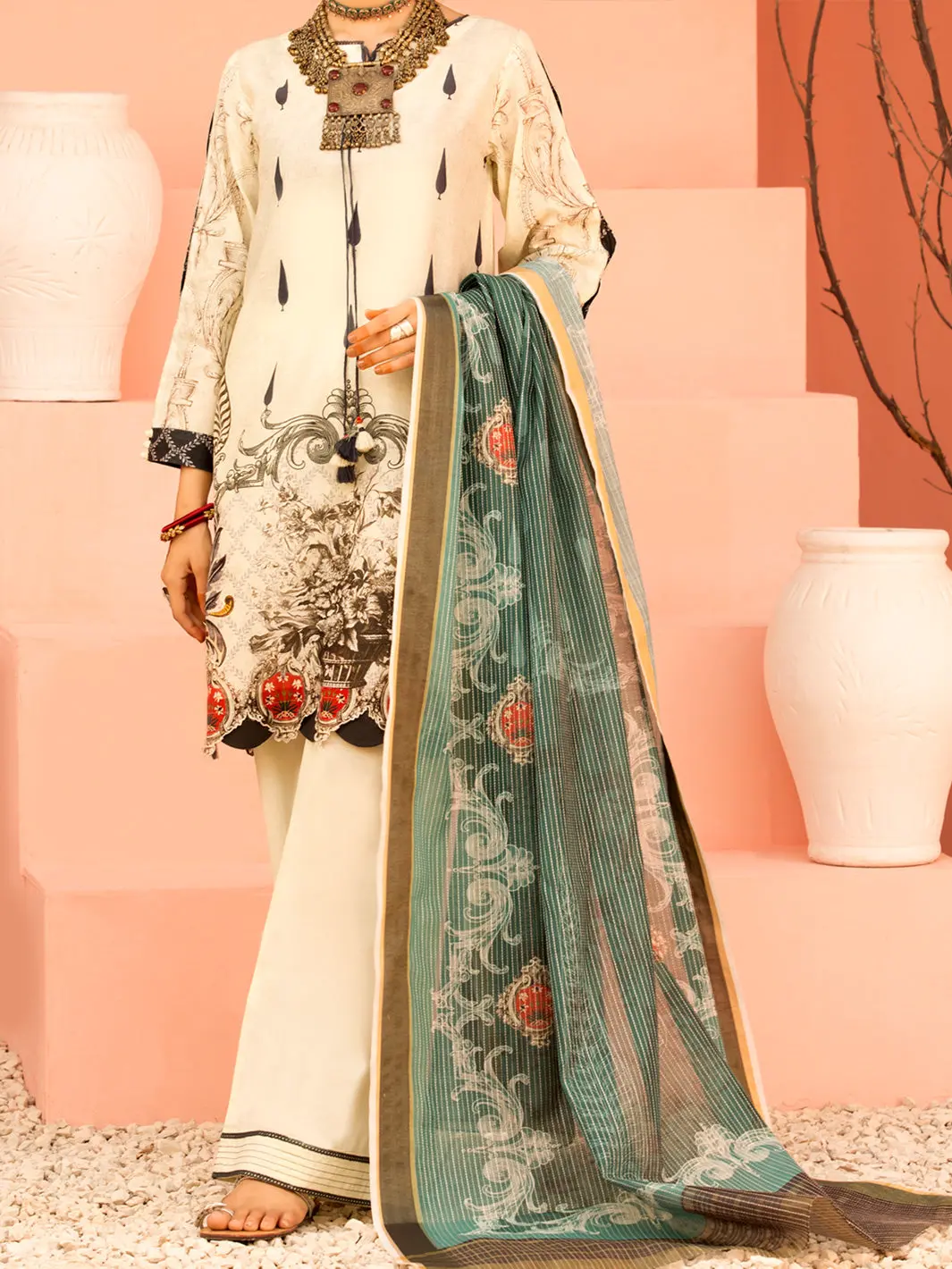 Ivory Lawn 3Pc Unstitched - Alp-3Ps-1139 1