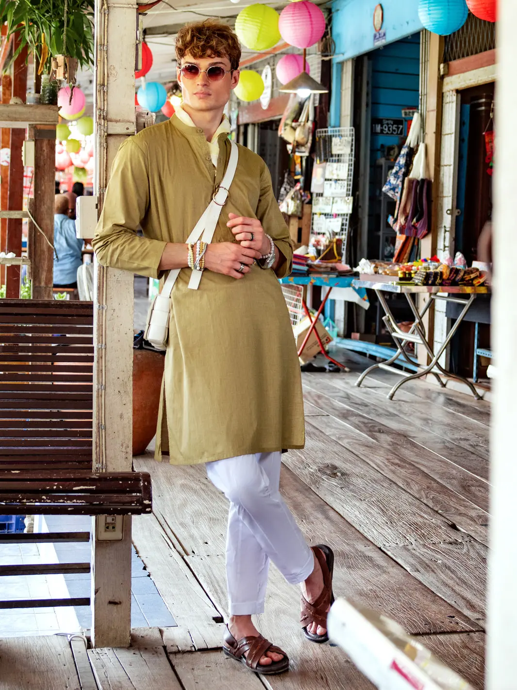 Pistachio Green Cotton Kurta - Al-K-1139C 1