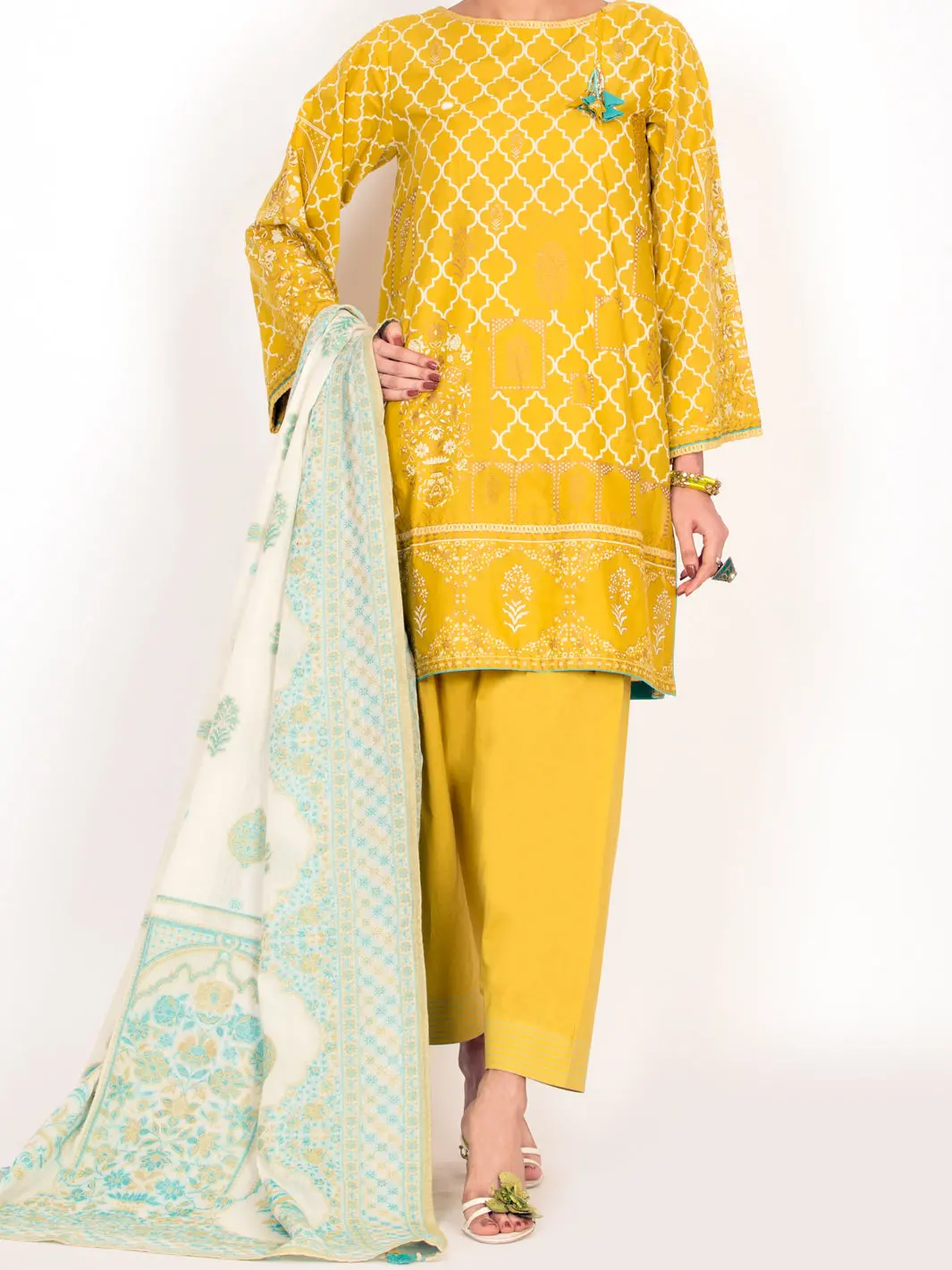 Lime Lawn 3Pc Stitched - Alp-3Ps-1147 1