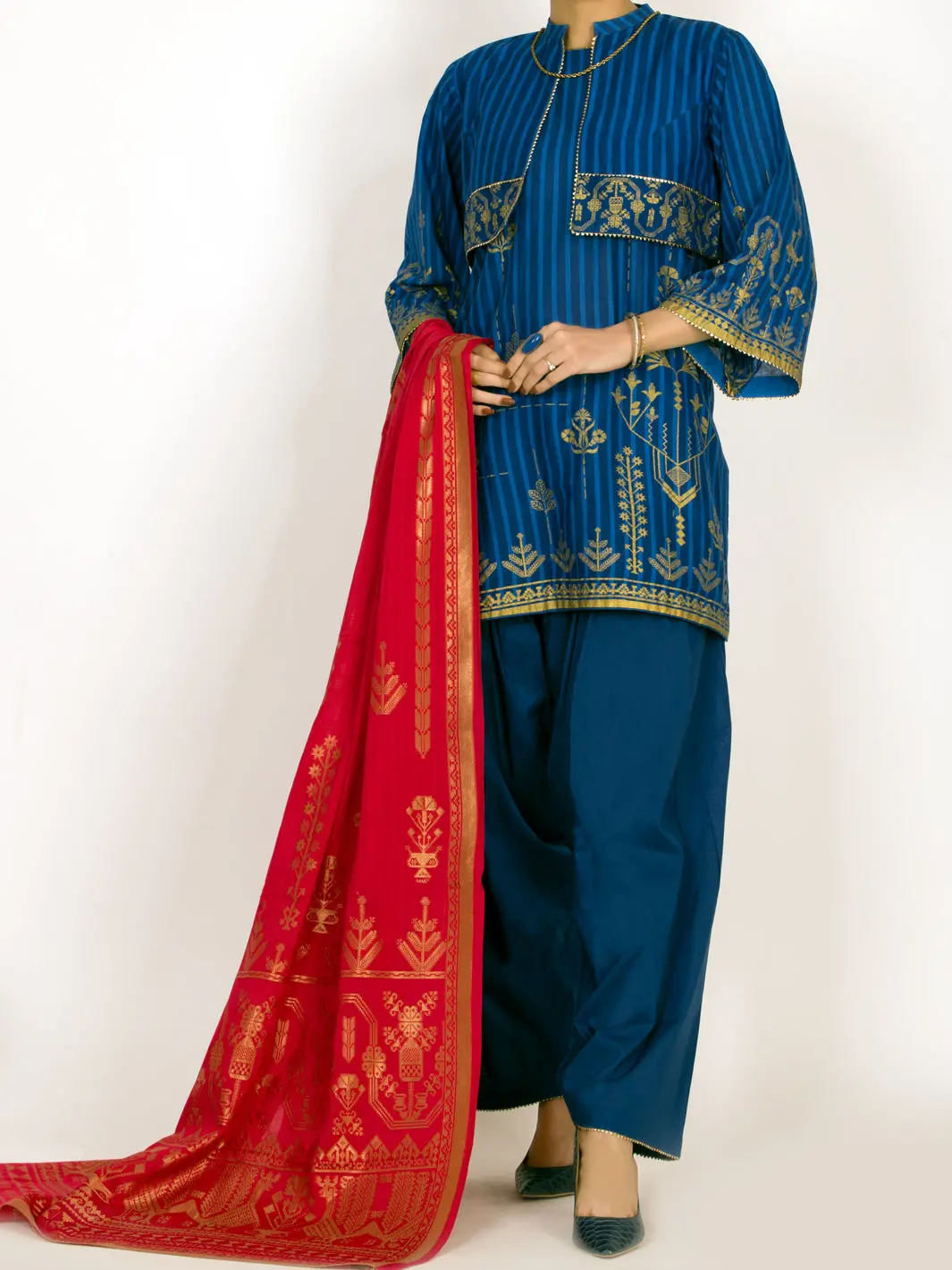 Blue Lawn 3Pc Stitched - Alp-3Ps-1148 1