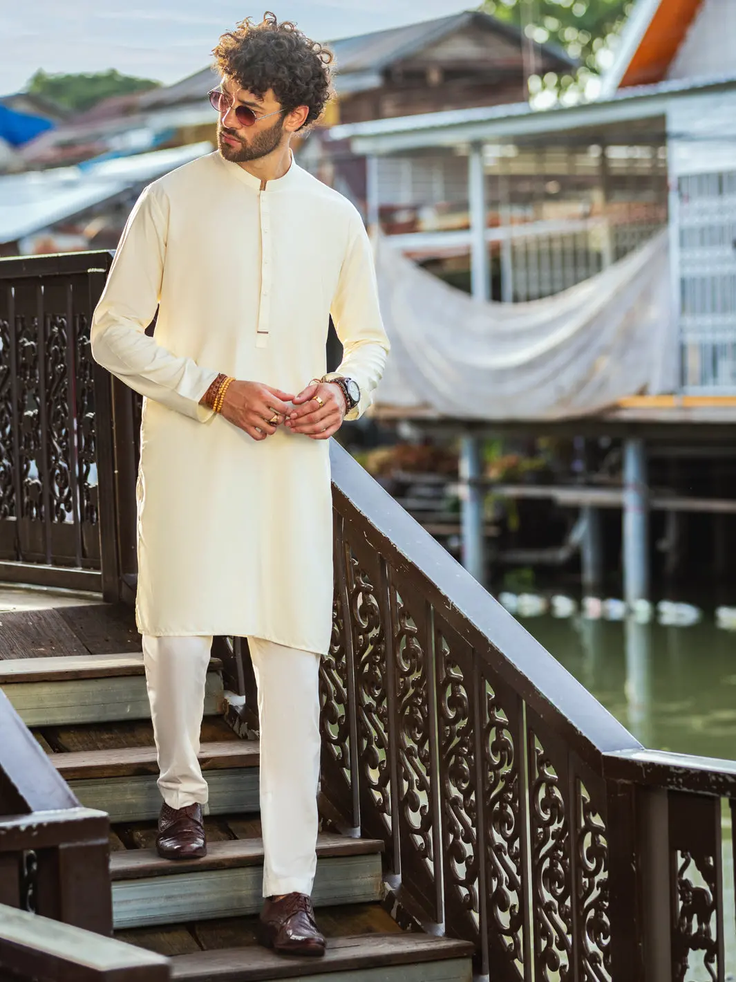 Off White Blended Kurta - Al-K-1148A 1