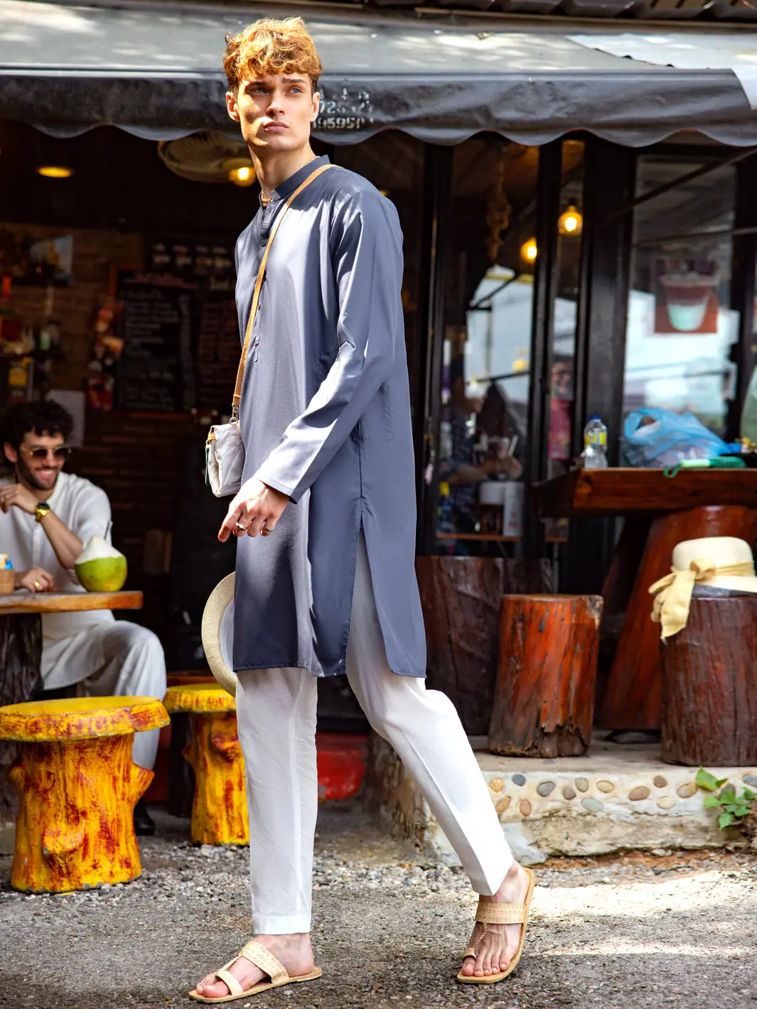 Grey Blended Kurta - Al-K-1148B 1