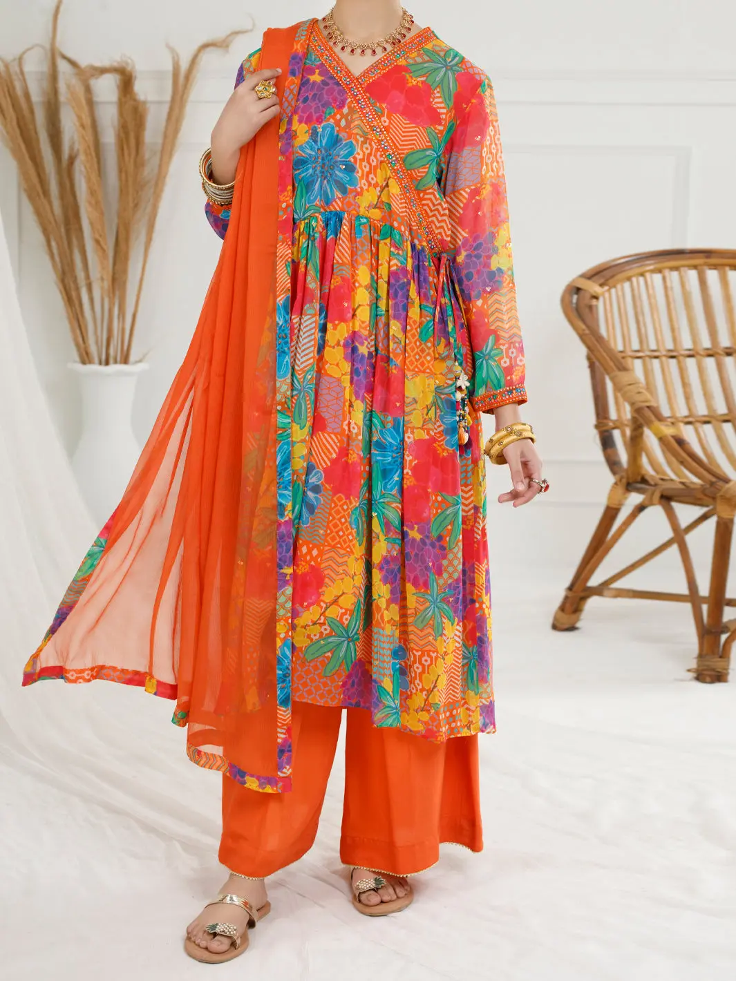 Multicolor Georgette 3 Piece Stitched - Alt-3Ps-Ls-1149 1