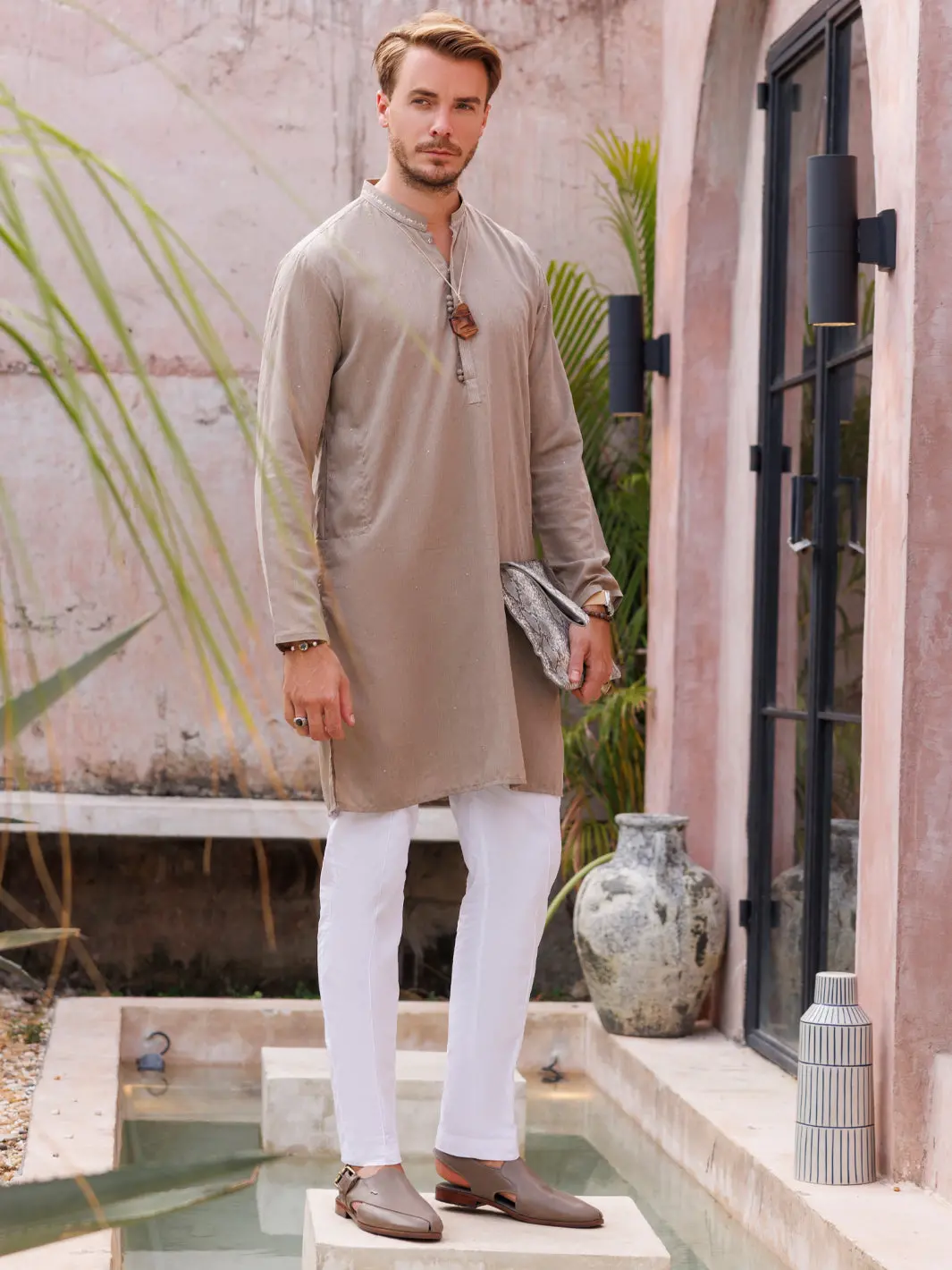 Grey Blended Kurta - Al-K-1149A 1