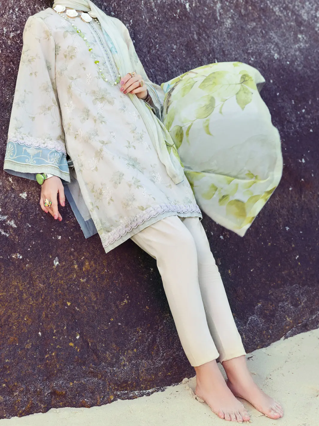 Sand Swiss Voile 3Pc Unstitched - Alp-3Ps-1151 1
