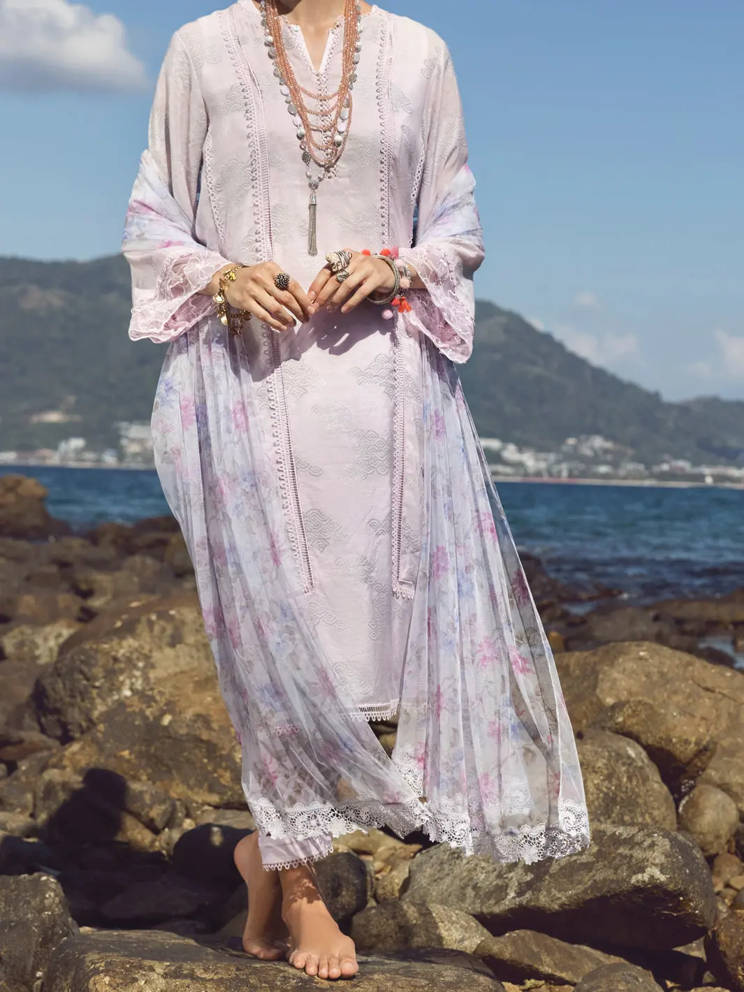 Lilac Cotton Jacquard 3Pc Stitched - Alp-3Ps-1153 1