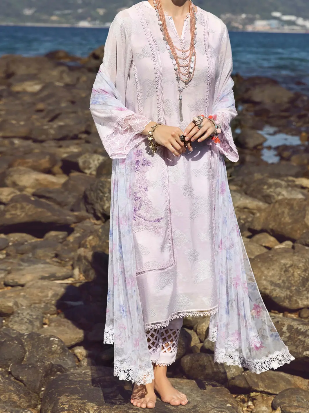 Lilac Cotton Jacquard 3Pc Unstitched - Alp-3Ps-1153 1