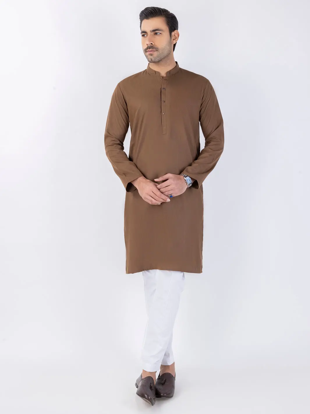 Brown Blended Kurta - Al-K-1225A 1