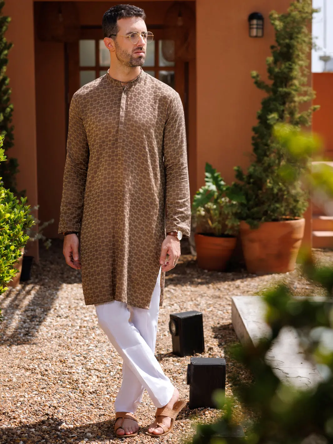 Green Cotton Kurta - Al-K-1179 1
